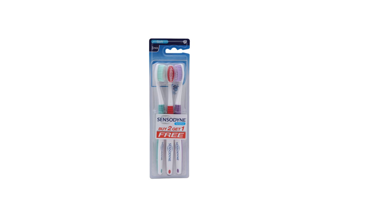 Sensodyne Sensitive Toothbrush, 3 pcs Buy 2 Get 1 Free