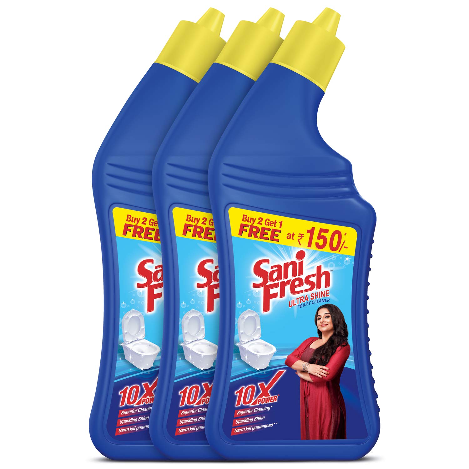 Sanifresh Ultrashine Toilet Cleaner - 1.5X Extra Strong Extra Clean, 500ml (Buy 2 get 1 free)