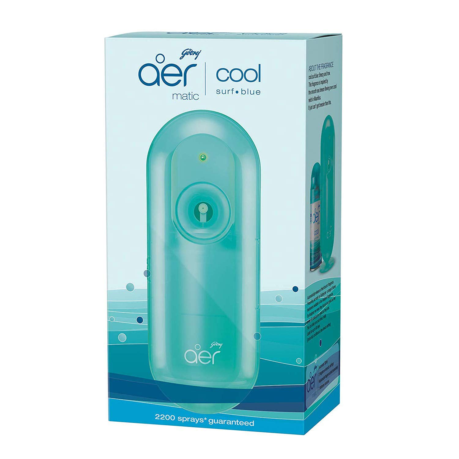 Godrej aer matic, Automatic Air Freshener Kit with flexi control - Cool Surf Blue